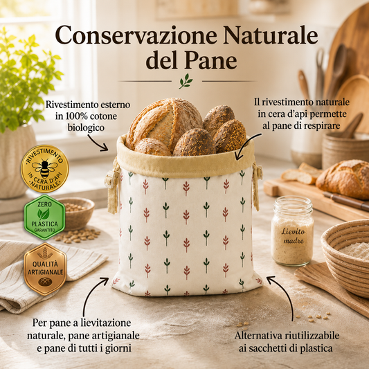 Sacchetti per il pane premium in 100% cotone e cera d’api